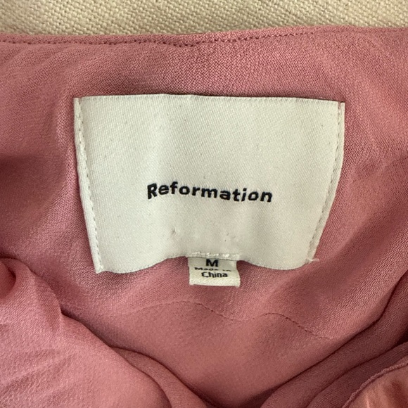 Reformation Strapless Blush Satin Slip Dress - Picture 5 of 5